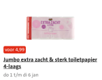 16 rollen Jumbo extra zacht & sterk toiletpapier 4-laags voor €4,99