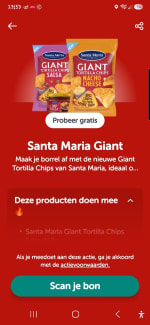 100% cashback op Santa Maria Giant via Tikkie en Jumbo