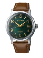 Montre Seiko Presage automatique date cadran vert bracelet cuir 38,5 mm à 450€