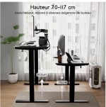 Bureau HOMAVO électrique assis-debout 140 cm coloris noir à 125,99€