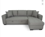Canapé d'angle convertible réversible 4 places - Tissu gris clair à 599,99€
