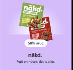 50% cashback op Alle Nakd met 1+1 gratia via Tikkie en de AH