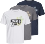 JACK & JONES Shirt 'JJJAXON' in Navy, Donkergrijs, Wit voor €17,50 bij Bol