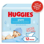 Huggies Pure Plastic Free Baby Wipes 12 Pack ASDA Deal £5