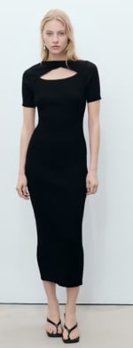 Vestido midi canalé escote abertura por 9.99€