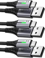 INIU Cable USB C, 3 Pack Cable Trenzado Nilón Carga Rápida 2m+2m+0,5m por 5.09€