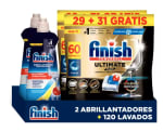 Finish 120 pastillas Ultimate Plus + 2 Abrillantador Limón 500ml por 29.76€