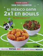 2x1 en Bowl en Panda Express Si Gana México