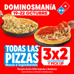 3x2 en Todas las Pizzas en Domino's (solo mostrador/pickup)
