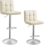 SONGMICS Juego de 2 Taburetes de Bar Altura Regulable con Funda de PU por 74,99€
