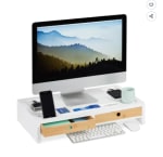 Support moniteur Relaxdays, rehausseur d’écran XL en bambou et MDF à 48,99€