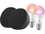 Altavoz inteligente 2 Echo Pop + 2 Bombillas WiZ, Bluetooth con Alexa por 53,98€