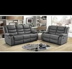 MNS Bonded Leather Recliner Sofa 3+2 Seater – Grey – £579