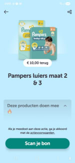 €10 cashback op pampers maat 2&3 via Tikkie
