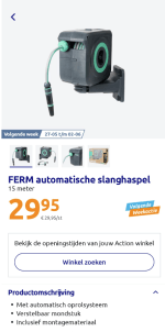 15meter Ferm haspel voor 29.95 euro (vanaf 27 mei)