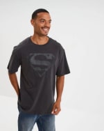 T-shirt manches courtes coton Superman gris foncé homme à 6,49€
