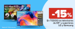 15% EXTRA descuento Televisores LG y Samsung precios muy buenos en Carrefour