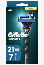 Gillette Mach3 - 21 recambios y 7 maquinillas afeitar con 3 hojas por 21.99€