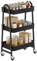 SONGMICS Carrito Auxiliar con Ruedas, 3 Niveles, de Acero por 17.59€