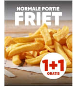 1+1 gratis op normale portie friet bij Kwalitaria