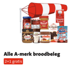 2+1 Gratis op Alle A-merk broodbeleg bij de Jumbo