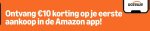 €10 korting op je eerste aankoop van €25 in de Amazon app