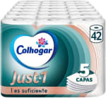 42 rollos Colhogar Just 1 Papel Higiénico Extra Absorbente 5 capas por 18.87€