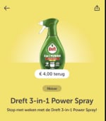 Dreft 3in1 power spray citroen gratis via Tikkie en de AH