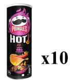 10 Botes de Pringles BBQ Ribs Picantes 160g Patatas Fritas Sabor Intenso por 9.99€