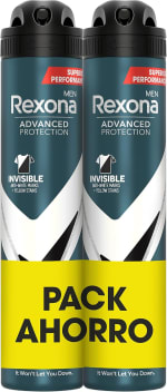 6 botes Rexona Desodorante Protección 72h Invisible Black & White 200 ml por 9.33€