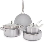GreenPan Venice Pro Tri-Ply pannenset 7-delig voor €70 bij Amazon