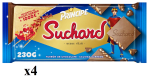 4 Tabletas de SUCHARD Turrón de chocolate con trozos de galleta (Principe) por 10.44€