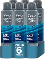 6 desodorantes Dove Men +Care Aerosol Hombre Clean Comfort 72 h, 150ml por 10.67€