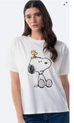 Camiseta de manga corta y cuello redondo de Mujer Snoopy de PEANUTS por 9.99€