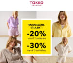 Tot 30% stapelkorting op Mousseline stijlen bij Takko Fashion