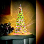 200mm White Glass Indoor Pre-lit glass Table top tree for £4