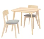 Mesa y dos sillas IKEA Lisabo con acabado en fresno por 232€