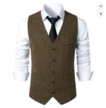 Gilet De Costume Homme Simili Laine Slim Col V à 19,15€
