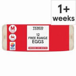 Tesco 12 Pack Medium Free Range Eggs Clubcard Deal for £2.50