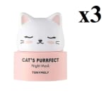 3 x TONYMOLY Cat's Purrfect Night Mask Mascarilla Facial Nocturna Nutritiva a 11.97€