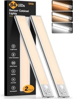 Gritin Under Cabinet Kitchen Lighting, Rechargeable 2 Pack - 3 Colour Temps | 5 Level