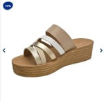 Sandalias Punta Abierta Mujer Bruno Rossi Beige $6.990 disponible en Dimarsa, Chile