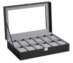 SONGMICS Caja de Relojes con 12 Compartimentos por 12.25€