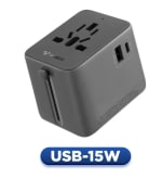 GONEO Adaptador de Viaje Universal 15W USB-C y USB-A por 8,11€