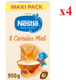 4 x Papilla infantil desde 6 meses 8 cereales con miel Nestlé 950 g. por 12.6€