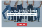 Sale op alle jeansfits uit de sale en outlet -50% + 20% korting bij Jeans Centre