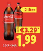 2 Liter coca cola voor €1,99 bij de Lidl