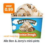 Ben & Jerry mini pint’s voor €0,99 bij AH