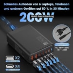 200W USB C oplader, PD 100W snellader 6-poorts oplaadstation voor €21,67 bij Amazon