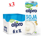 3 Packs de 6 x 1L de Alpro Bebida Vegetal de Soja por 19.28€
